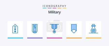 Illustration for Military Blue 5 Icon Pack Including badge. achievement. rank. star. insignia. Creative Icons Design - Royalty Free Image