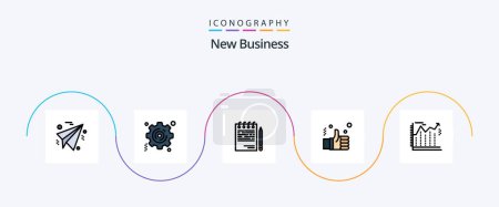 Illustration for New Business Line Filled Flat 5 Icon Pack Including banking. solution. corporate. like. finger - Royalty Free Image