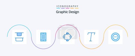 Ilustración de Diseño Azul 5 paquete de iconos incluyendo. Forma. añadir - Imagen libre de derechos