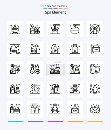 Illustration for Creative Spa Element 25 OutLine icon pack  Such As citrus. hand spa. beauty. hand soak. yoga - Royalty Free Image