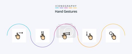 Illustration for Hand Gestures Line Filled Flat 5 Icon Pack Including finger. hand. fingers. gestures. finger - Royalty Free Image
