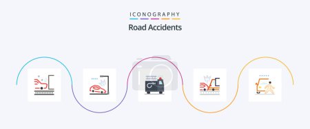 Ilustración de Road Accidents Flat 5 Icon Pack Including and. crash. lamppost. car. accident - Imagen libre de derechos