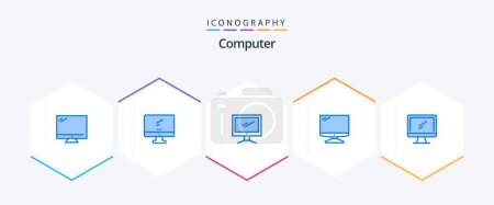 Illustration for Computer 25 Blue icon pack including . - Royalty Free Image