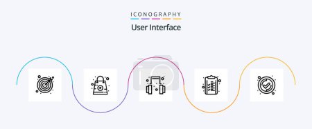 Illustration for User Interface Line 5 Icon Pack Including . tick. help. interface. clipboard - Royalty Free Image