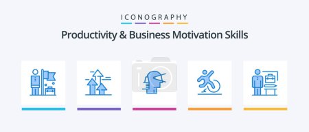 Illustration for Productivity And Business Motivation Skills Blue 5 Icon Pack Including escape. change. limits. business. path. Creative Icons Design - Royalty Free Image