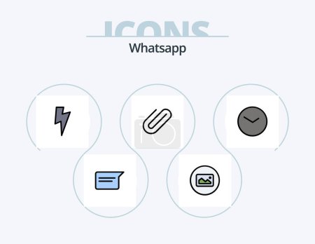 Ilustración de Whatsapp Line Filled Icon Pack 5 Icon Design. ui. power. document. ui. app - Imagen libre de derechos