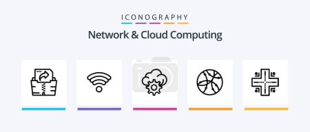 Illustration for Network And Cloud Computing Line 5 Icon Pack Including storage. data. electronic. computing. network. Creative Icons Design - Royalty Free Image
