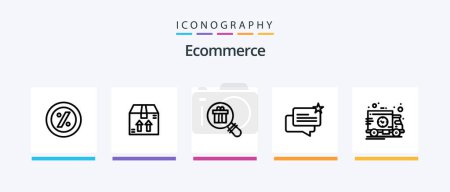 Illustration for Ecommerce Line 5 Icon Pack Including package. box. gift. ecommerce. hand. Creative Icons Design - Royalty Free Image