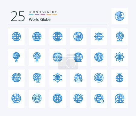 Illustration for Globe 25 Blue Color icon pack including globe. earth. global. globe. eco - Royalty Free Image