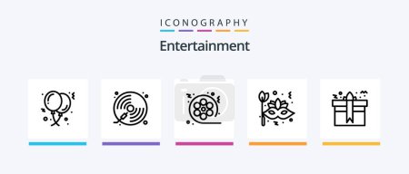 Illustration for Entertainment Line 5 Icon Pack Including gaming. pac man. decoration. entertainment. play. Creative Icons Design - Royalty Free Image