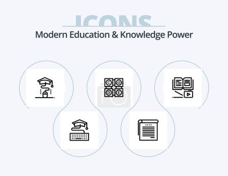 Illustration for Modern Education And Knowledge Power Line Icon Pack 5 Icon Design. mouse. abc. room. teacher. exparimant physics - Royalty Free Image