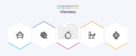 Ilustración de Chemistry 25 Line icon pack including newyear. new. newyear. chinese. firecracker - Imagen libre de derechos
