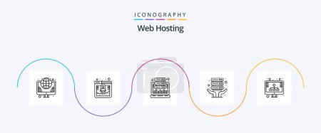 Illustration for Web Hosting Line 5 Icon Pack Including diagram. server hosting. web hosting. internet hosting. statistic - Royalty Free Image