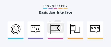 Illustration for Basic Line 5 Icon Pack Including . topology. time machine. backup. Creative Icons Design - Royalty Free Image