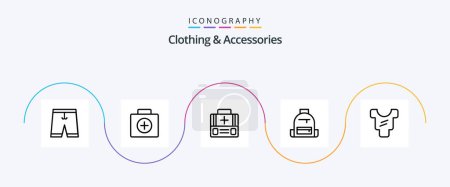 Ilustración de Clothing and Accessories Line 5 Icon Pack Including . body. suitcase. baby. hike - Imagen libre de derechos