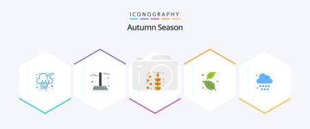 Ilustración de Autumn 25 Flat icon pack including cloud. tree. autumn. nature. autumn - Imagen libre de derechos