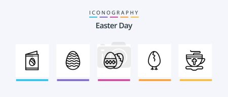 Téléchargez les illustrations : Easter Line 5 Icon Pack Including . easter. easter. bynny. holiday. Creative Icons Design - en licence libre de droit