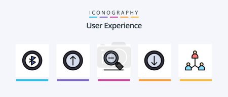 Illustration for User Experience Line Filled 5 Icon Pack Including navigation. compass . development. profile. Creative Icons Design - Royalty Free Image