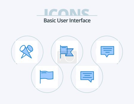 Illustration for Basic Blue Icon Pack 5 Icon Design. . chat. - Royalty Free Image