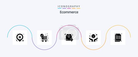Illustration for Ecommerce Glyph 5 Icon Pack Including package. hand. trolley. delivery. place - Royalty Free Image