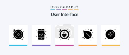 Illustration for User Interface Glyph 5 Icon Pack Including . dvd. heart. disk. plant. Creative Icons Design - Royalty Free Image