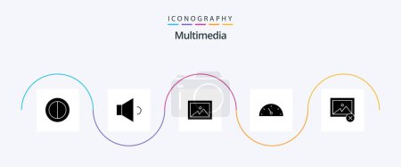 Ilustración de Multimedia Glyph 5 Icon Pack Including . gauge. image - Imagen libre de derechos