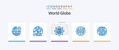 Ilustración de Globe Blue 5 Icon Pack Including internet. global. internet. earth. internet. Creative Icons Design - Imagen libre de derechos