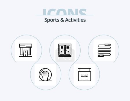 Illustration for Sports and Activities Line Icon Pack 5 Icon Design. recreation. finish. recreation. athletics. sports - Royalty Free Image