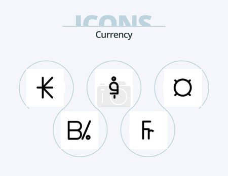 Illustration for Currency Line Filled Icon Pack 5 Icon Design. cash . coin . generic. money - Royalty Free Image