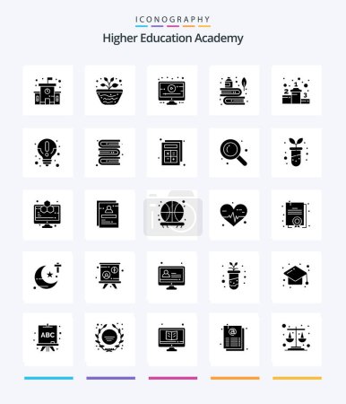 Illustration for Creative Academy 25 Glyph Solid Black icon pack  Such As position. ink. lesson. history. education - Royalty Free Image