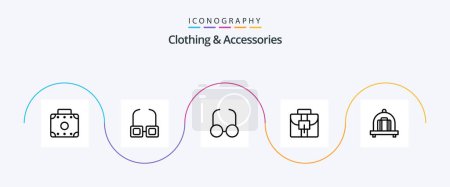 Ilustración de Clothing and Accessories Line 5 Icon Pack Including . clothes. suitcase. baby. - Imagen libre de derechos