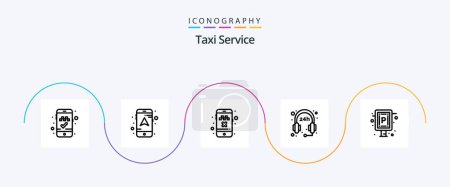 Illustration for Taxi Service Line 5 Icon Pack Including . sign. taxi. parking. survice - Royalty Free Image