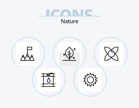 Ilustración de Nature Line Icon Pack 5 Icon Design. . . gasoline. mountains. nature - Imagen libre de derechos