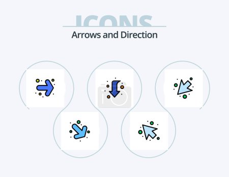Illustration for Arrow Line Filled Icon Pack 5 Icon Design. . right. - Royalty Free Image