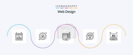Ilustración de Web Design Line 5 Icon Pack Including . graphic. tutorials. tools. expensive - Imagen libre de derechos