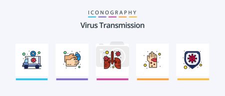 Ilustración de Virus Transmission Line Filled 5 Icon Pack Including eye. search. head. loupe. education. Creative Icons Design - Imagen libre de derechos
