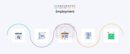 Illustration for Employment Flat 5 Icon Pack Including payment. cash. note. tasks. checklist - Royalty Free Image