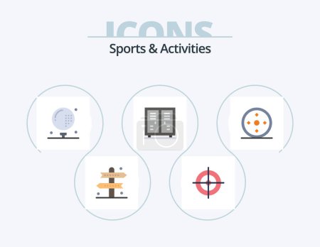 Téléchargez les illustrations : Sports and Activities Flat Icon Pack 5 Icon Design. game. athletics. activities. athlete. golf - en licence libre de droit