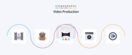 Illustration for Video Production Flat 5 Icon Pack Including forward. web. cinema. play. - Royalty Free Image