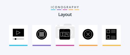 Ilustración de Layout Glyph 5 Icon Pack Including . layout. search. checkbox. ux. Creative Icons Design - Imagen libre de derechos
