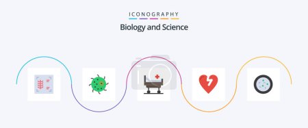 Ilustración de Biology Flat 5 Icon Pack Including . hospital. biology. love - Imagen libre de derechos