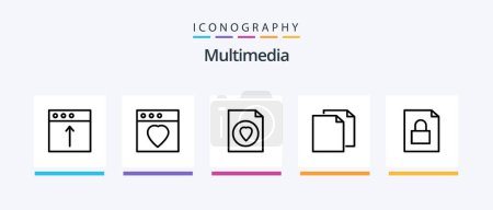 Illustration for Multimedia Line 5 Icon Pack Including . mac. mac. app. Creative Icons Design - Royalty Free Image