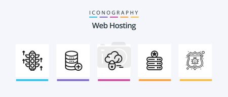 Ilustración de Web Hosting Line 5 Icon Pack Including safe. database. network. digital. data. Creative Icons Design - Imagen libre de derechos