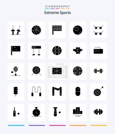 Illustration for Creative Sport 25 Glyph Solid Black icon pack  Such As sport. line. outline. finish. flag - Royalty Free Image
