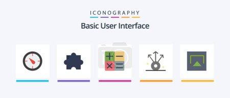 Illustration for Basic Flat 5 Icon Pack Including . connection. airplay. Creative Icons Design - Royalty Free Image