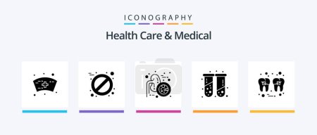Illustration for Health Care And Medical Glyph 5 Icon Pack Including tooth. filling. ureters. dental. medical. Creative Icons Design - Royalty Free Image