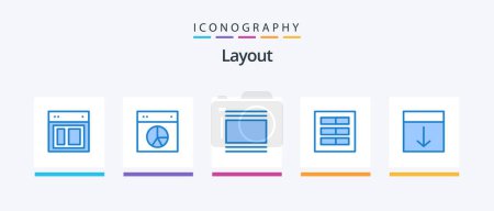 Téléchargez les illustrations : Layout Blue 5 Icon Pack Including layout. design. pie. vertical. layout. Creative Icons Design - en licence libre de droit