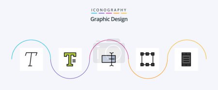 Ilustración de Design Line Filled Flat 5 Icon Pack Including . input. text. mobile - Imagen libre de derechos