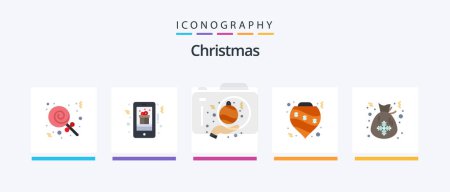 Ilustración de Christmas Flat 5 Icon Pack Including bag. decoration. ball. christmas. balls. Creative Icons Design - Imagen libre de derechos
