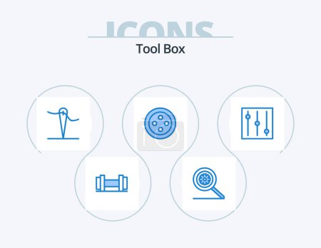 Téléchargez les illustrations : Tools Blue Icon Pack 5 Icon Design. . sew. - en licence libre de droit